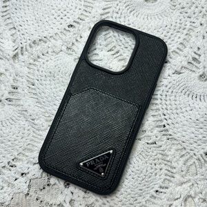 AUTHENTIC PRADA SAFFIANO LEATHER 14 PRO PHONE CASE